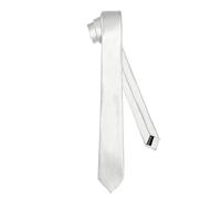 Ladeheid Cravatta classica da uomo, lucida, perfetta per l'ufficio e le festività, colori vari - Ideale per incontri d'affari, matrimoni TMS-6 (150cm x 6cm, Argento)