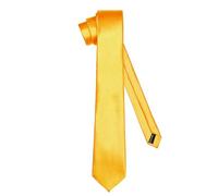 Ladeheid Cravatta classica da uomo, lucida, perfetta per l'ufficio e le festività, colori vari - Ideale per incontri d'affari, matrimoni TMS-7 (150cm x 7cm, Miele)