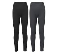 Ladeheid Pantaloni Calzamaglia Lunghi Intimo Termico, Unisex Bambino per Sport Invernali Sci, Snowboard Corsa all'aperto LA40-259 (Nero/Grafite, 146-152)
