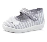 Ladeheid Pantofole Ballerine Bambina LARW004 (Grigio/Bianco/Righe, 20 EU)
