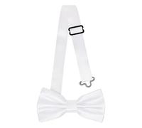 Ladeheid Papillon per bambini maschi - Pre-legato, banda regolabile, design lucido, ideale per matrimoni, compleanni, inizio scuola - Resistente e stiloso BKS (10cm x 5cm, Bianco)