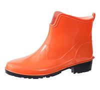 Ladeheid Stivaletti Donna in Gomma PVC - Eleganti, Impermeabili e Leggeri, Stivali da Pioggia Corti per la Primavera e l’Autunno, Antiscivolo, Comodi LA-930 (Arancione, 41)