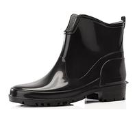 Ladeheid Stivaletti Donna in Gomma PVC Stivaletti Impermeabili da Donna Stivali Corti Eleganti in Gomma per la Pioggia per la Primavera e l'Autunno LA-930 (Nero/Nero 41 EU)