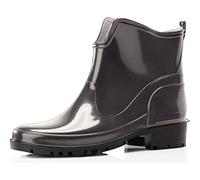Ladeheid Stivaletti Donna in Gomma PVC Stivaletti Impermeabili da Donna Stivali Corti Eleganti in Gomma per la Pioggia per la Primavera e l'Autunno LA-930 (Grafite 38 EU)