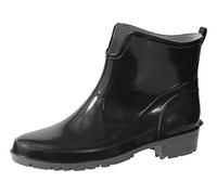 Ladeheid Stivaletti Donna in Gomma PVC Stivaletti Impermeabili da Donna Stivali Corti Eleganti in Gomma per la Pioggia per la Primavera e l'Autunno LA-930 (Nero 42 EU)