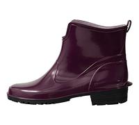 Ladeheid Stivaletti Donna in Gomma PVC Stivaletti Impermeabili da Donna Stivali Corti Eleganti in Gomma per la Pioggia per la Primavera e l'Autunno LA-930 (Rosso Vinaccia/Nero 38 EU)