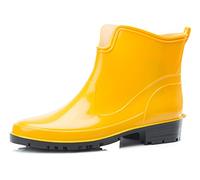 Ladeheid Stivaletti Donna in Gomma PVC Stivaletti Impermeabili da Donna Stivali Corti Eleganti in Gomma per la Pioggia per la Primavera e l'Autunno LA-930 (Giallo 41 EU)