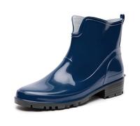 Ladeheid Stivaletti Donna in Gomma PVC Stivaletti Impermeabili da Donna Stivali Corti Eleganti in Gomma per la Pioggia per la Primavera e l'Autunno LA-930 (Blu Scuro 36 EU)