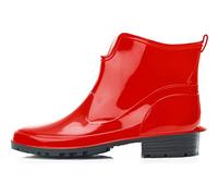 Ladeheid Stivaletti Donna in Gomma PVC Stivaletti Impermeabili da Donna Stivali Corti Eleganti in Gomma per la Pioggia per la Primavera e l'Autunno LA-930 (Rosso 41 EU)