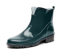 Ladeheid Stivaletti Donna in Gomma PVC Stivaletti Impermeabili da Donna Stivali Corti Eleganti in Gomma per la Pioggia per la Primavera e l'Autunno LA-930 (Verde Scuro 38 EU)