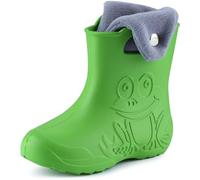 Ladeheid Stivaletti Pioggia Bambino in EVA Termici, Invernali Stivali Pioggia Bambina Calzino Interno con Bottoni e Motivo a Rana, Scarpe Bambino LA-CA-04 (Verde Grigio, 30/31)
