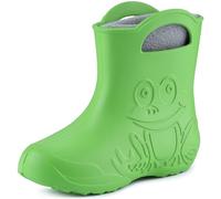 Ladeheid Stivaletti Pioggia Bambino in EVA Termici, Invernali Stivali Pioggia Bambina con Calzino Interno e Motivo a Rana, Scarpe Bambino per Passeggiate LA-CA-03 (Verde Grigio, 26/27)