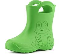 Ladeheid Stivali Bambino e Bambina in Gomma Comodi Stivali Pioggia Bambino con Motivo a Rana LA-CA-01 (Verde, 30/31 EU)