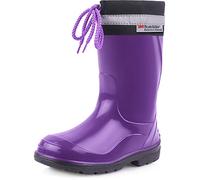 Ladeheid Stivali Bambino e Bambina in Gomma PVC Stivaletti Impermeabili per Ragazzi e Ragazze Calzature Antipioggia per Bimbi Resistenti all'Acqua LA-972 (Porpora/Nero 21 EU)