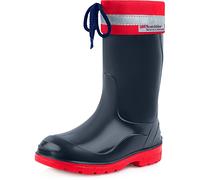 Ladeheid Stivali Bambino e Bambina in Gomma PVC Stivaletti Impermeabili per Ragazzi e Ragazze Calzature Antipioggia per Bimbi Resistenti all'Acqua LA-972 (Blu Scuro/Rosso 27 EU)