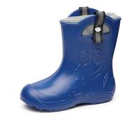 Ladeheid Stivali da Pioggia Ultraleggeri per Bambini e Bambine con Fodera Termica, Stivali Antiscivolo, Scarpe da Pioggia LA-CA-Frog245 (Blu, 34/35)