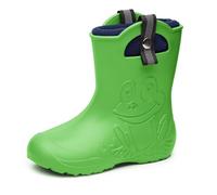Ladeheid Stivali da Pioggia Ultraleggeri per Bambini e Bambine con Fodera Termica, Stivali Antiscivolo, Scarpe da Pioggia LA-CA-Frog245 (Verde, 22/23)