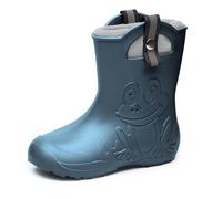 Ladeheid Stivali da Pioggia Ultraleggeri per Bambini e Bambine con Fodera Termica, Stivali Antiscivolo, Scarpe da Pioggia LA-CA-Frog245 (Blu Metallizzato 2020, 34/35)