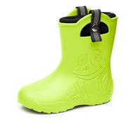 Ladeheid Stivali da Pioggia Ultraleggeri per Bambini e Bambine con Fodera Termica, Stivali Antiscivolo, Scarpe da Pioggia LA-CA-Frog245 (Verde Lime, 30/31)