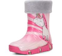 Ladeheid Stivali in Gomma Bambino e Bambina Swk30 (Rosa Unicorno 30, 23/24 EU)
