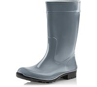 Ladeheid Stivali Pioggia Donna 100% Impermeabili Gomma Robusto e Confortevole Stivali Alti da Donna Scarpe Femminile LA-967 (Grigio/Nero 36 EU)