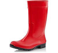 Ladeheid Stivali Pioggia Donna 100% Impermeabili Gomma Robusto e Confortevole Stivali Alti da Donna Scarpe Femminile LA-967 (Rosso/Nero 41 EU)