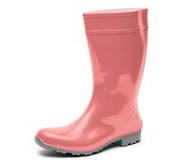 Ladeheid Stivali Pioggia Donna 100% Impermeabili Gomma Robusto e Confortevole Stivali Alti da Donna Scarpe Femminile LA-967 (Rosa Antico e Grigio, 41 EU)