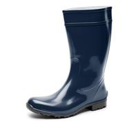 Ladeheid Stivali Pioggia Donna in PVC - Impermeabili, Robusti e Confortevoli, Stivali Gomma Alti Antiscivolo per la Pioggia, Facili da Pulire e Resistenti LA-967 (Blu Scuro Nero, 41)