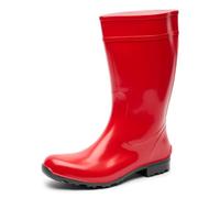Ladeheid Stivali Pioggia Donna in PVC - Impermeabili, Robusti e Confortevoli, Stivali Gomma Alti Antiscivolo per la Pioggia, Facili da Pulire e Resistenti LA-967 (Rosso Nero, 39)