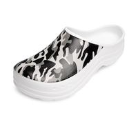 Ladeheid Zoccoli Sanitari Donna Colorati Impermeabili Sabot Donna Eva Leggeri Clogs da Giardino Ciabatte Sanitarie per Cucina Ospedale Casa Lavoro LA-CA-27 (Bianco/Mimetico, 41)