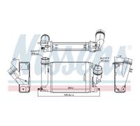 Nissens Radiatore intercooler 96207 Alluminio per Nissan X-Trail T32/T32R