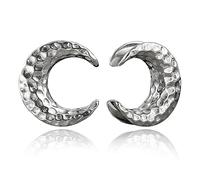 LADEMAYH 2 dilatatori per orecchie, ipoallergenici, in acciaio inox, misura 0 g - 2,5 cm, design meteorite, dilatatori per orecchie, gioielli per il corpo, 14mm=9/16", Acciaio inossidabile, Senza