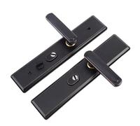 LADFRTYU maniglie porte interne Multi-Function Stainless Steel Handle | Anti-Theft Entrance Black Gate Lock Plate Anti-Explosion For Home(Handle black)
