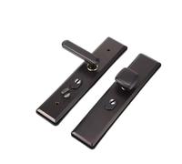 LADFRTYU maniglie porte interne Multi-Function Stainless Steel Handle | Anti-Theft Entrance Black Gate Lock Plate Anti-Explosion For Home(Lock set 24mm red)