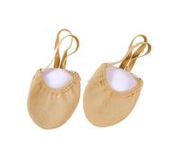 LADFRTYU Mezzepunte Ritmica Scarpe da Ginnastica Competizione, Ballo, con Palmo Mezzo e Quattro Lati, in Tessuto Elastico, for Fitness ed Esercizio Fisico Prestazione(Camel,XXS 29-30)