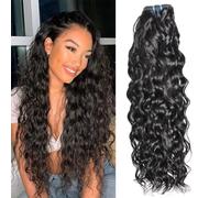Ladiaryf Estensione Capelli 100% Naturale Brasiliano Capelli Veri Ricci Tessitura Ricci 10A Human Hair 1 Bundles 14 Pollici Water Wave hair Colore Naturale