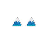 Ladies 925 Orecchini a triangolo iceberg blu smalto signori orecchini per banchetti eleganti