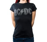 Ladies AC/DC Diamante Logo autorizzato Donne maglietta