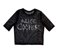 Ladies Alice Cooper Logo Mesh Crop Top autorizzato Donne maglietta