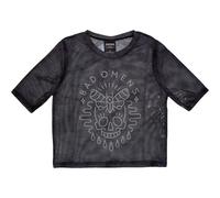 Ladies Bad Omens Moth Skull Mesh Crop Top ufficiale Donne maglietta signore