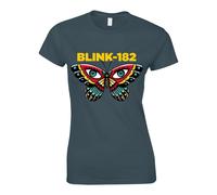 Ladies Blink 182 Butterfly Heather Navy ufficiale Donne maglietta signore