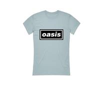 Ladies Blue Oasis Logo Liam Noel Gallagher ufficiale Donne maglietta signore