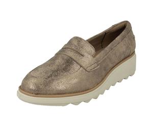 Ladies-Clarks Casual Slip On Zeppa Scarpe Sharon Ranch