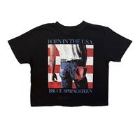 Ladies Crop Top Bruce Springsteen Born In USA Maglietta Ufficiale da Donna