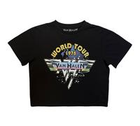 Ladies Crop Top Van Halen World Tour '78 Maglietta Ufficiale da Donna