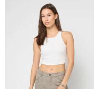Urban Classics Cropped Rib Top, Bianco, L Donna