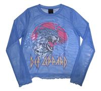 Ladies Def Leppard Lightning Mesh Crop Top ufficiale Donne maglietta signore