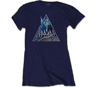Rock Off Trade T-shirt Def Leppard Logo triangolo Blu L Femmina