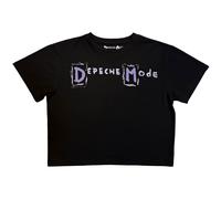 Ladies Depeche Mode Hand Painted Logo Crop Top Maglietta Ufficiale da Donna