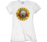 Ladies Guns n' Roses Bullet Logo White autorizzato Donne maglietta